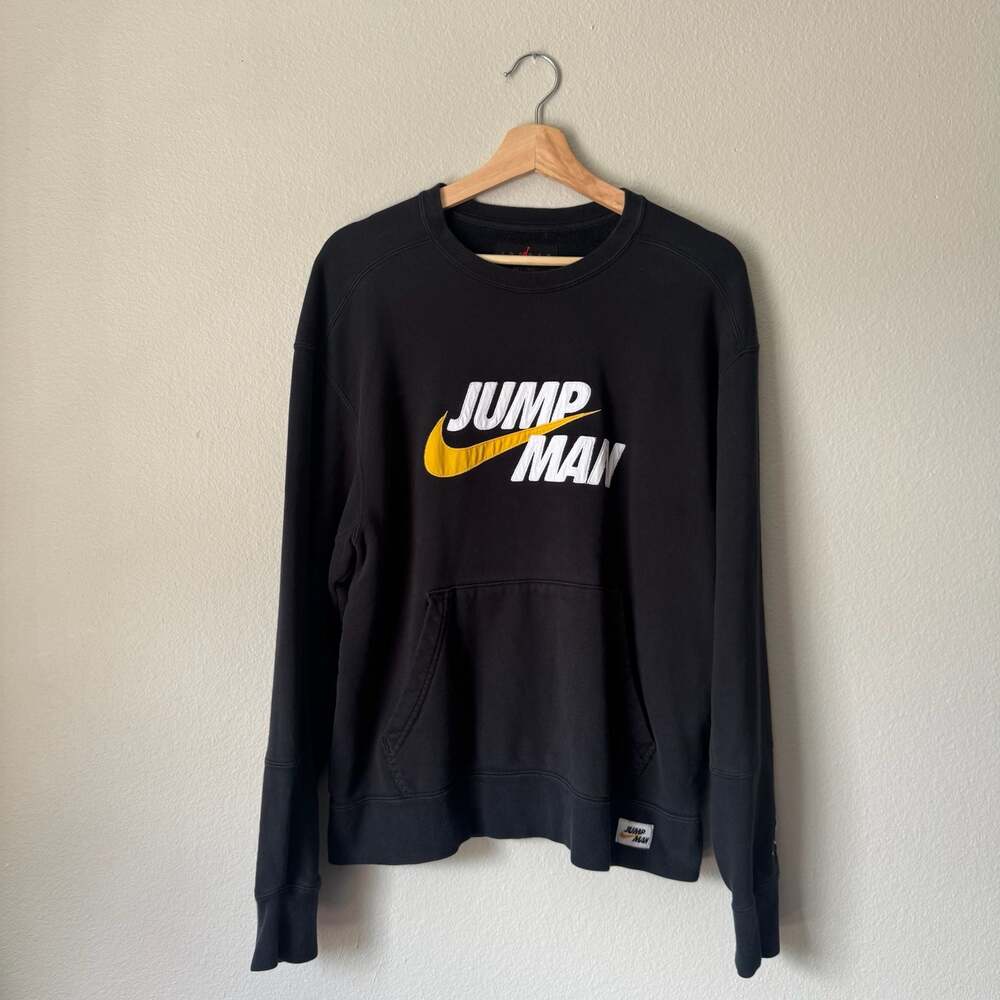 Jordan Jumpman Nike Black Embroidered Crewneck Sweatshirt Medium